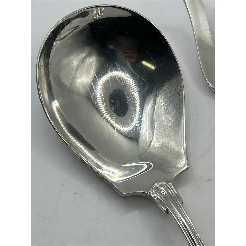 Vtg Reed & Barton Silverware Serving Set Clam Shell Design Spoon & Fork